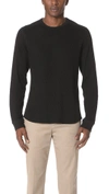 VINCE DOUBLE KNIT LONG SLEEVE CREW TEE,VINCE48969