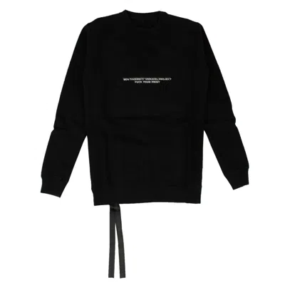 Ben Taverniti Unravel Project Cotton Slogan Print Longline Sweatshirt - Black