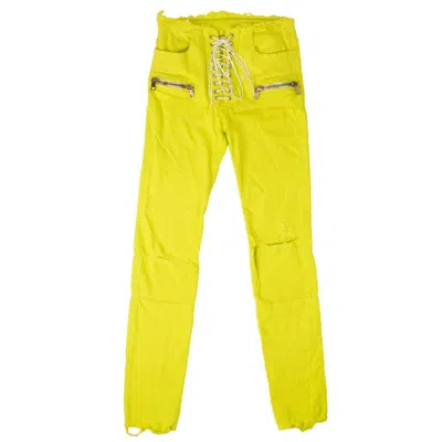 Ben Taverniti Unravel Project Lace Up Pants - Neon Yellow