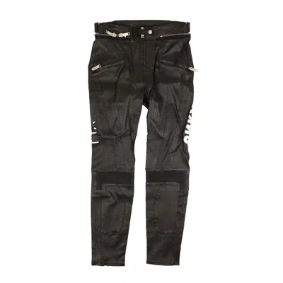 Ben Taverniti Unravel Project Leather Logo Skinny Pants - Black