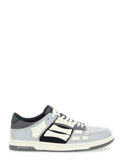 Amiri Grey Low Top Sneakers With Panels In Leather Man In Multicolor