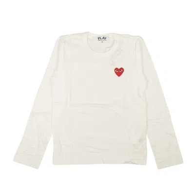 Comme Des Garçons Play Comme Des Gar�ons Play Red Heart Long Sleeve T-shirt - White