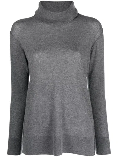 Malo Cashmere Blend Turtleneck Sweater In Grey