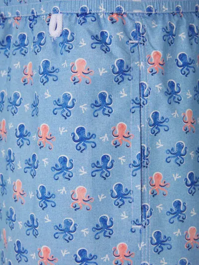 Isaia Octopus Motif Swimsuit In Blue