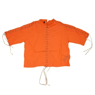 Ben Taverniti Unravel Project Lace Up T-shirt - Orange