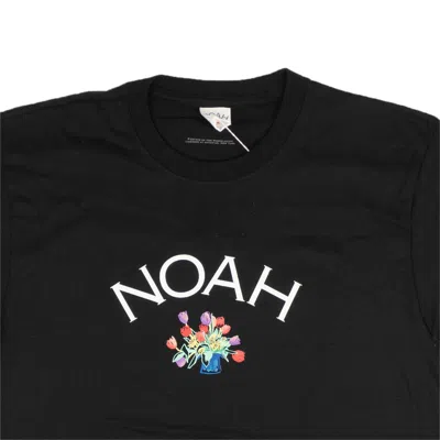 Noah X Wesselman Black Damaged Tulip Core Logo T-shirt