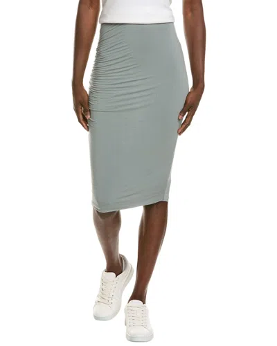 James Perse Shoreline Ruched Midi Skirt In Grey