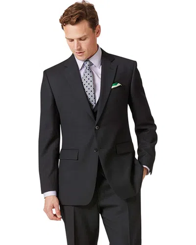 Charles Tyrwhitt Classic Fit Twill Business Suit Jacket In Black