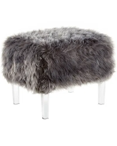 Inspired Home Tessa Luxe Ottoman In Grey