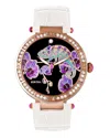 Bertha Camilla Mother-of-pearl Leather-band Watch In White