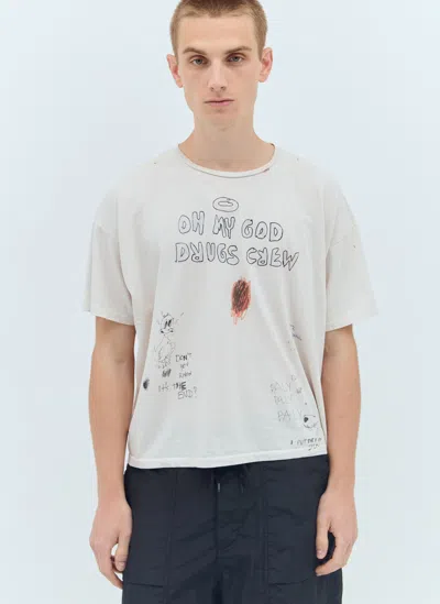 Paly Off-white 'drugs Crew' T-shirt In Off White