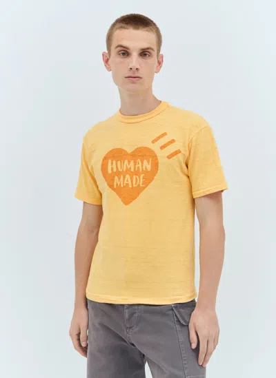 Human Made Logo Print T-shirt In Yellow