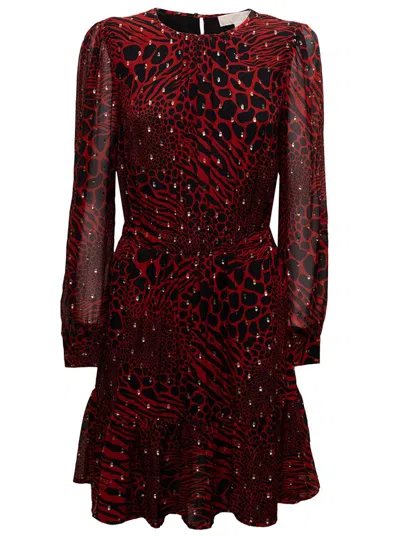 Michael Kors Animalier Red Dress With Metallic Polka Dots Details M  Woman