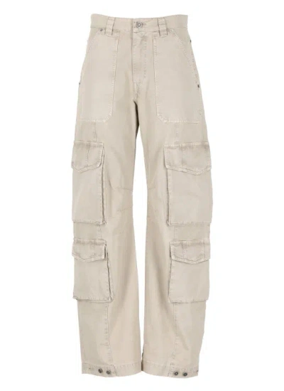 Golden Goose Cotton Cargo Trousers In Grey
