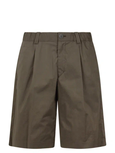 Herno Light Cotton Stretch And Ultralight Crease Shorts In Grey