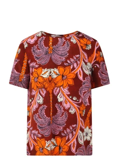 P.a.r.o.s.h Floral Silk Blouse In Red