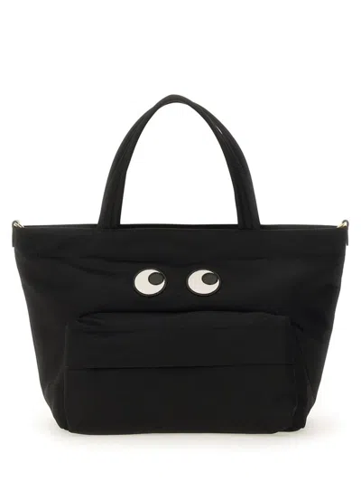 Anya Hindmarch Mini Eyes Tote Bag In Black