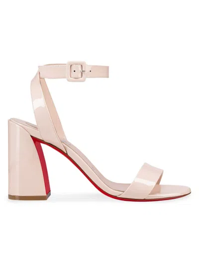 Christian Louboutin Women's Miss Sabina 85mm Patent Leather Sandals In Beige