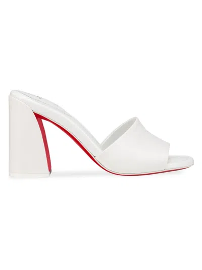 Christian Louboutin Women's Jane 85mm Leather Mules In White