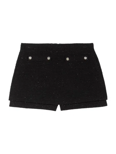 Maje Women's Tweed Shorts In Noir / Gris