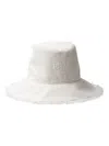 Prada Wide-brimmed Drill Bucket Hat In White