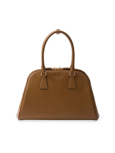 Prada Medium Saffiano Leather Tote Bag In Brown