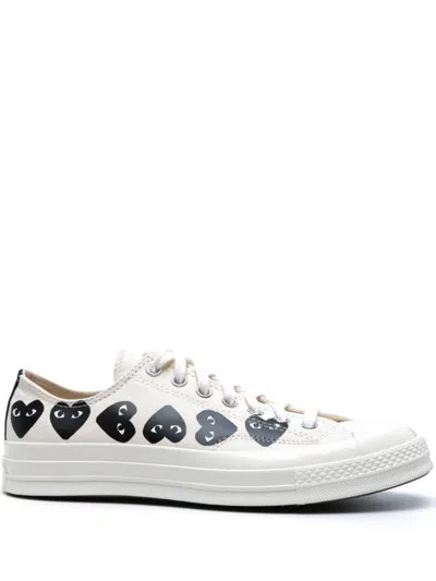 Comme Des Garçons Play Sneakers With Hearts In White
