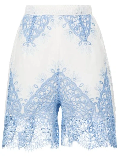 Evarae Women's Layla Cotton Lace Shorts In Blue
