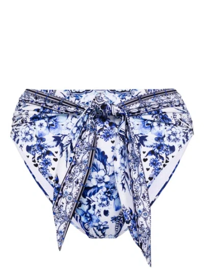 Camilla Glaze And Graze High-waist Bikini Briefs In Blue