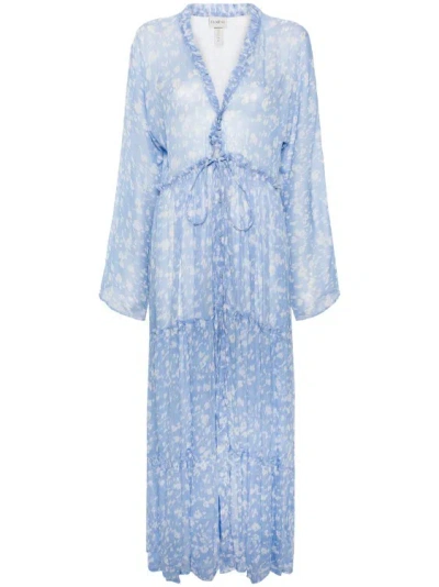 Evarae Talia Abstract-print Maxi Dress In Blue