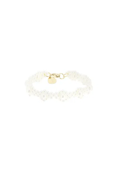 Simone Rocha Bracelet With Daisy-shaped Beads In White