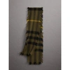 Burberry Fringed Check Wool Scarf In Green