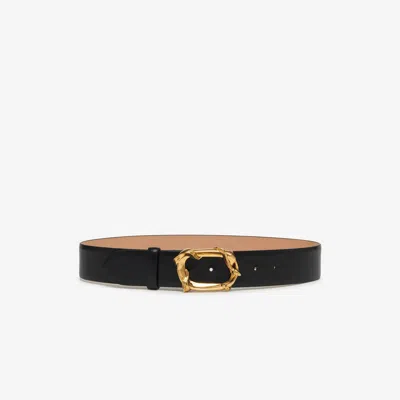 Alexander Mcqueen Black Wrapped Snake Buckle Belt