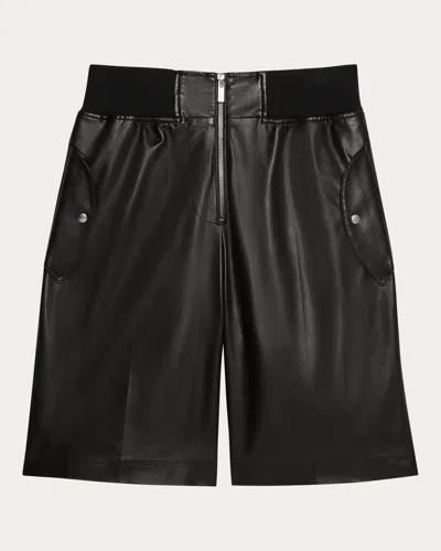 Helmut Lang Women's Leather Bomber Shorts In Black