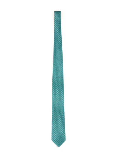 Ferragamo Silk Tie In Green