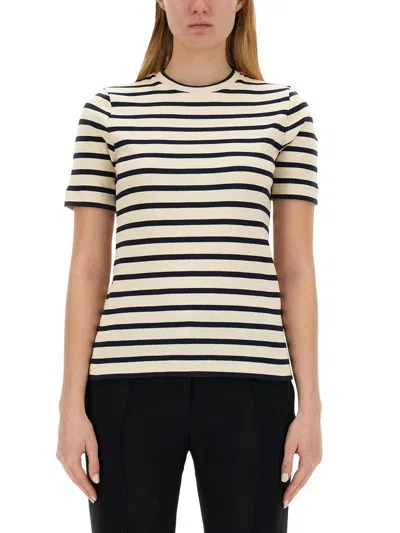 Jil Sander Striped T-shirt In Brown