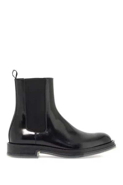 Alexander Mcqueen Chelsea Float Ankle Boots In Black