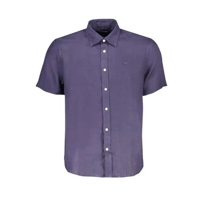 North Sails Blue Linen Shirt In Purple