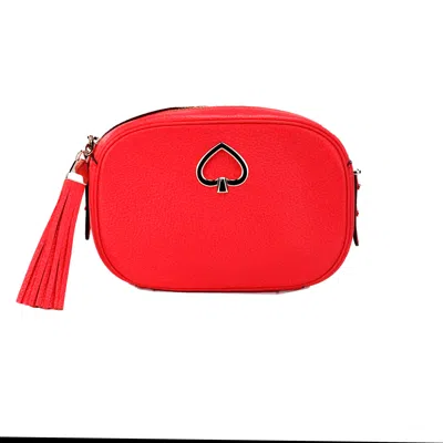 Kate Spade Kourtney Small Stoplight Pebble Leather Camera Bag Crossbody Handbag In Red