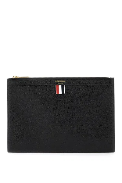 Thom Browne Leather Small Document Holder In Black