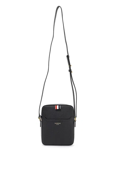 Thom Browne Pebble Grain Leather Vertical Camera Bag In Black