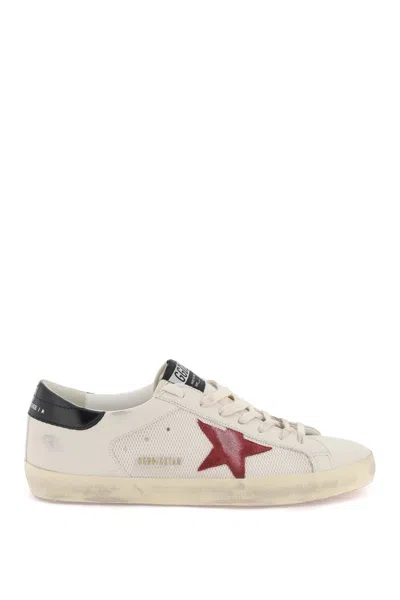 Golden Goose "leather And Mesh Super-star Double Quartersneakerssize - 40 In White