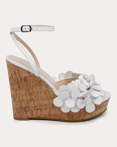 Dee Ocleppo Madrid Leather Wedge Sandals In White
