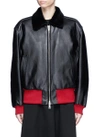 CALVIN KLEIN 205W39NYC Shearling collar leather jacket