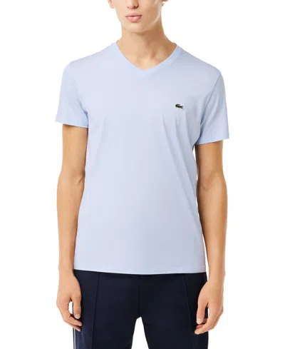 Lacoste V Neck Cotton Pima T-shirt - Xs - 2 In Blue