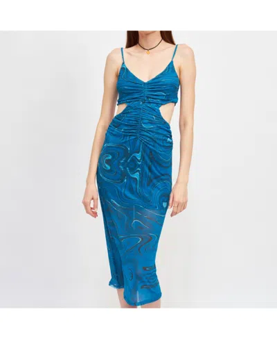 Emory Park Zuri Mesh Maxi Dress In Blue