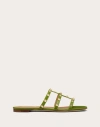 Valentino Garavani Rockstud Flat Slide Sandal Woman Chartreuse 36.5 In Green