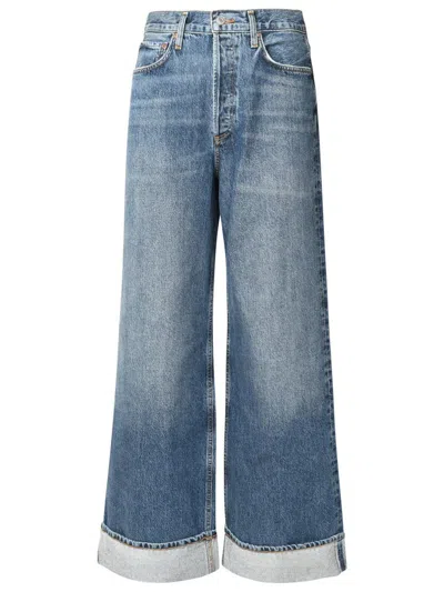 Agolde 'dame' Blue Organic Cotton Jeans