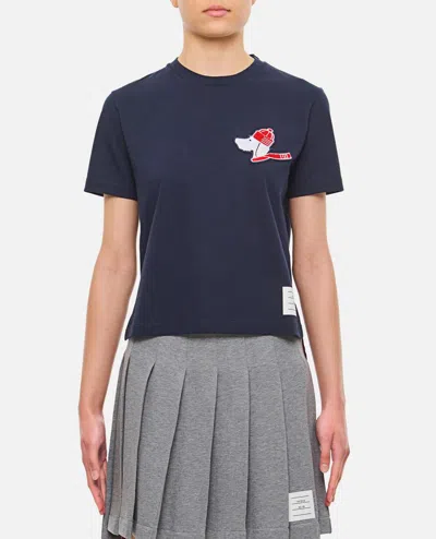 Thom Browne Hector-patch Short-sleeve T-shirt In Blue