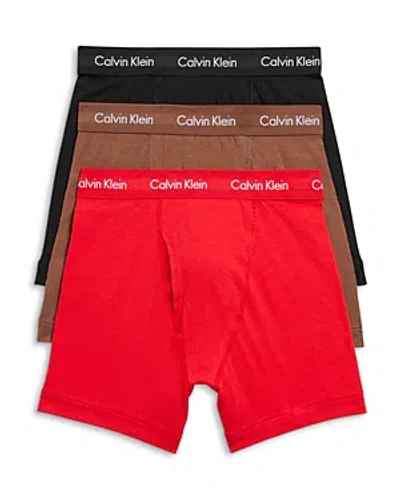 Calvin Klein Cotton Stretch Moisture Wicking Boxer Briefs, Pack Of 3 In Hwt Black/